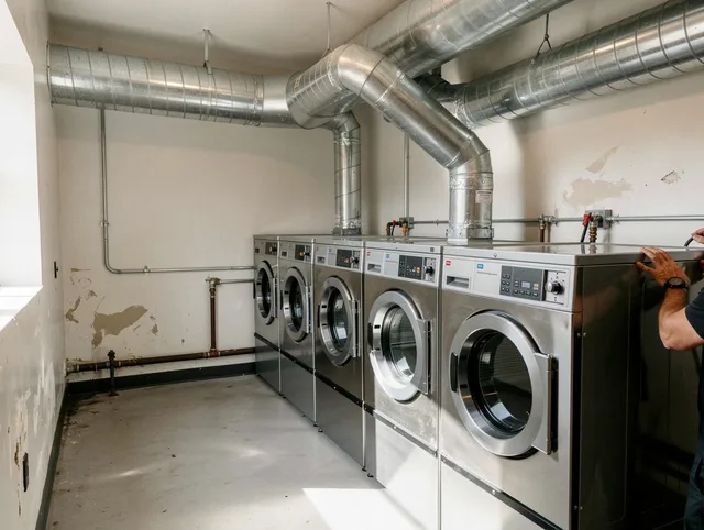 Jupiter Dryer Vent Cleaning team performing large-scale commercial dryer vent cleaning in Jupiter